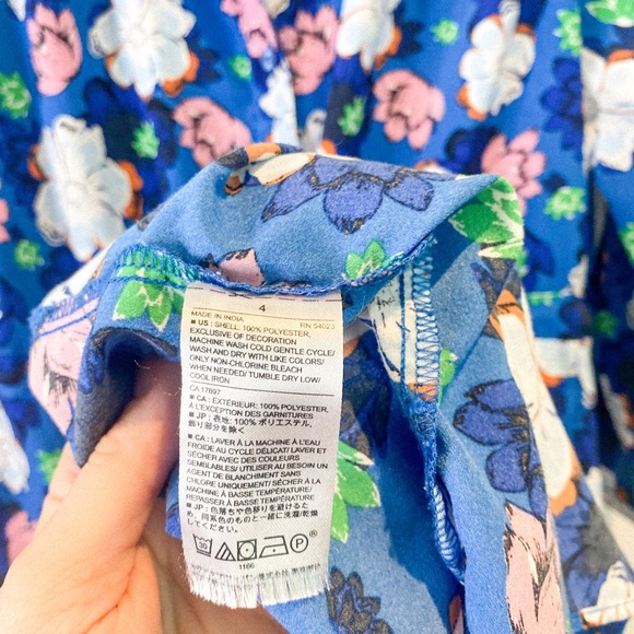 Blue Floral Button Up Dress - Picture 4 of 7